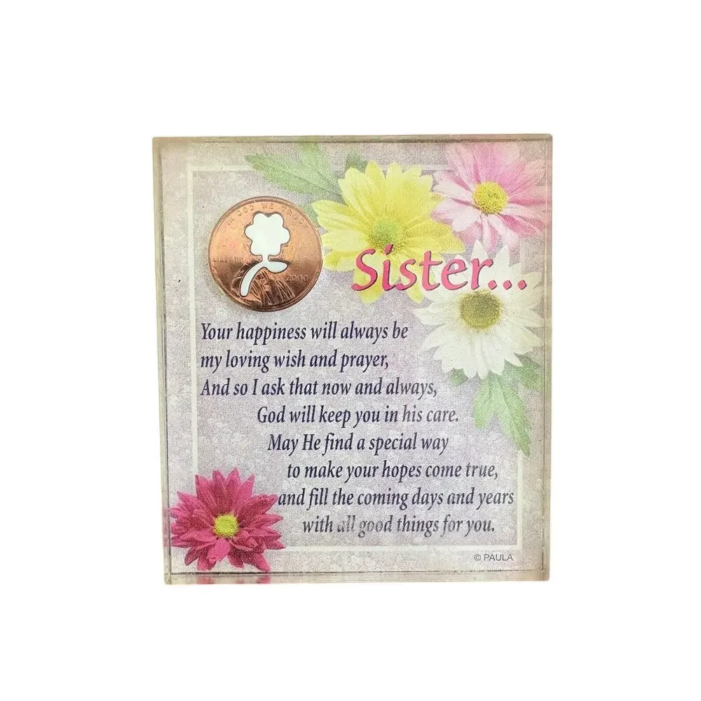Paula Sister Inspirational Floral Refrigerator Magnet Religious Prayer 2.5x3 vtg